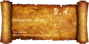 Udvaros Alex névjegykártya
